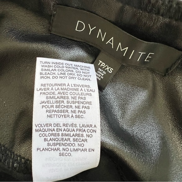 Dynamite Black Faux Leather Stretchy Leggings/Pants, Size XSmall - Picture 8 of 9
